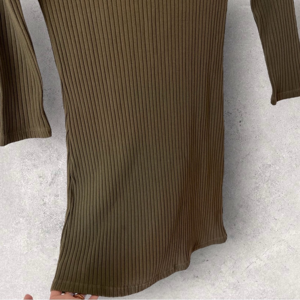 Sanctuary Olive Green Rider Ribbed Mini Dress Size M - Picture 6 of 11